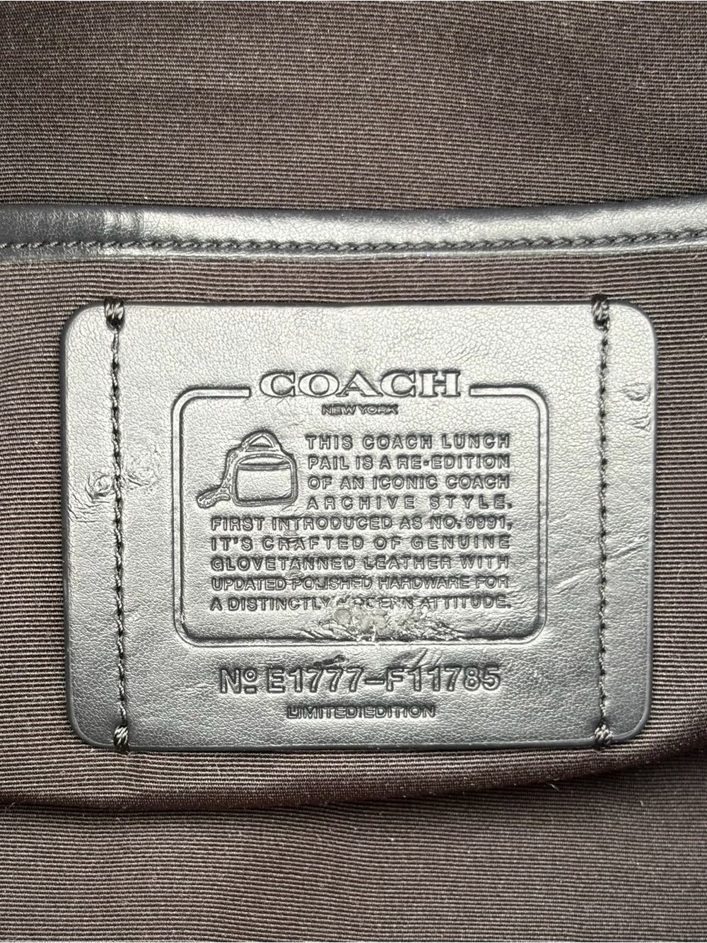 Coach Archive Retro Lunch Pail Black Leather Top handle Crossbody F11785 - Picture 8 of 17